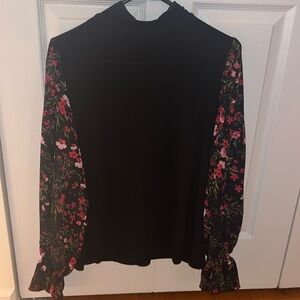 Catherine Malandrino Black Floral top
